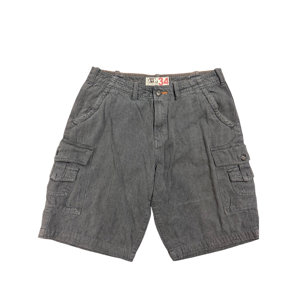 G&M Mens Cargo Shorts‎ Size 34 Gray 100% Cotton Multi Pocket Casual Rugged